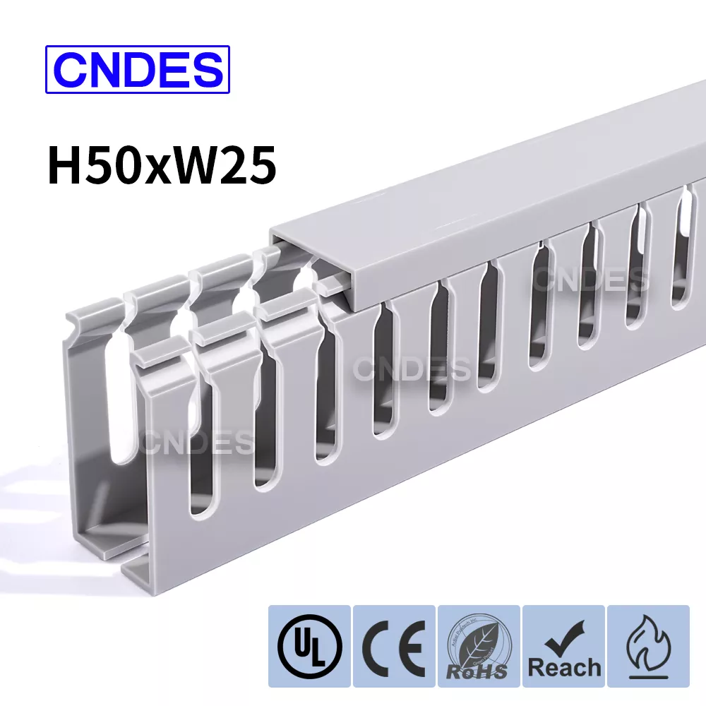 50 x 25 mm PVC elektrisch kastkanaal met sleuf