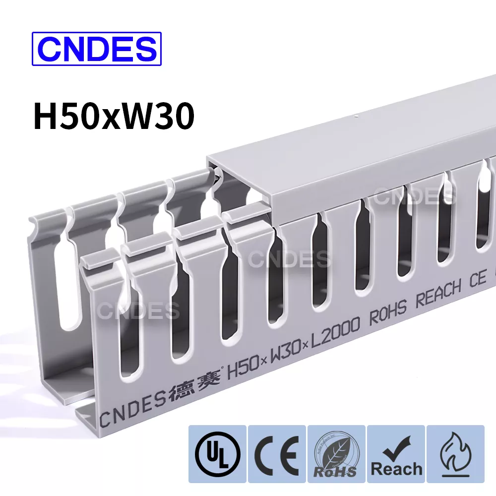 50×30 PVC-kabelorganisatiekanaal met gleuf