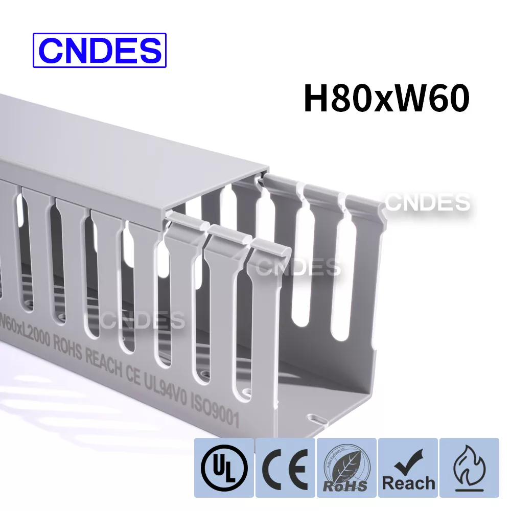 80×60 vermelde PVC-kabelgoot met sleuf