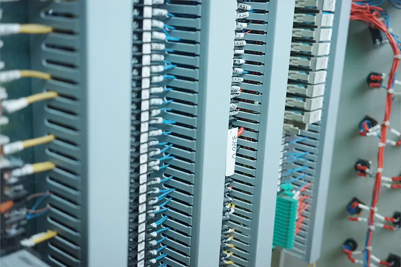 Blauwe bedradingskanalen